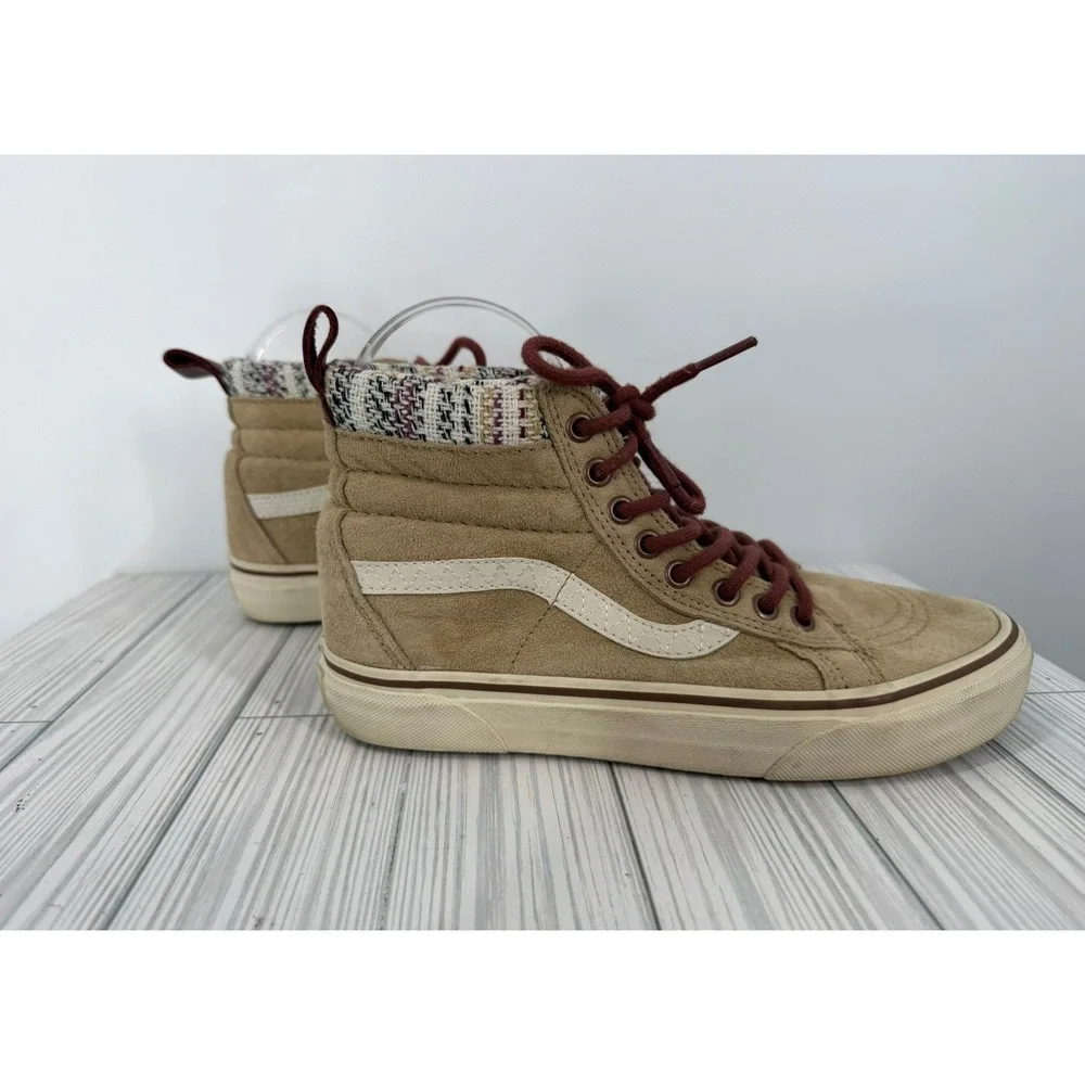 Vans Scotchgard 3M Beige Suede Sneakers Size Men's 6.5 /Women's 8, Unisex